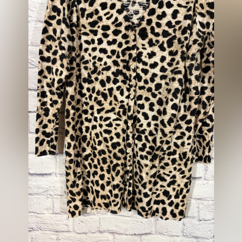 Torrid Leopard Print Button Cardigan Sweater Long… - image 3